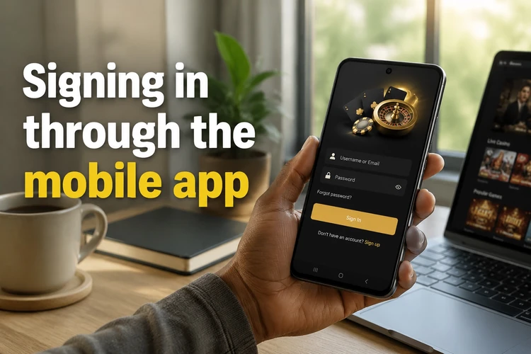 Signing in through the mobile app